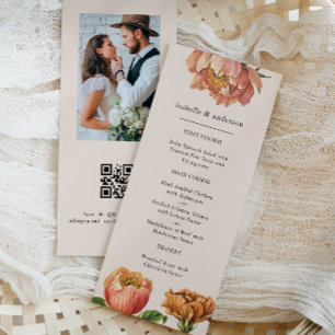 Menu de Fotografia do Código QR Floral Floral do C
