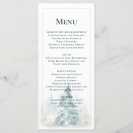 Menu de fundo verde da pinça de pinheiro de invern