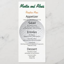 Menu de Golfe Fabuloso de Bola de Recepção de exce