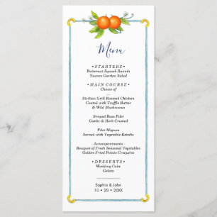 Menu de ilustração de laranja de vintage com aquar