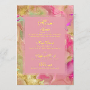 Menu de impressão de tinta verde, cor-de-rosa, dou