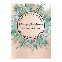 Menu de Inverno de Natal Blush Floral