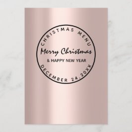 Menu de Inverno de Natal Moderno Rosa