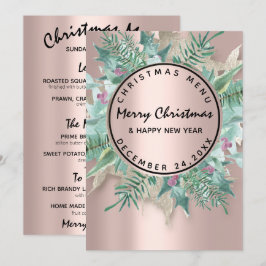 Menu de Inverno de Natal Rose Floral
