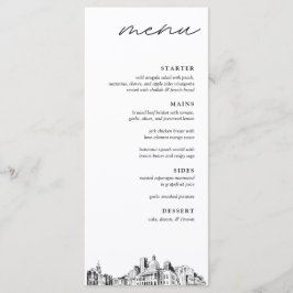 Menu de Janta da Recepção de casamento de Boston