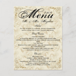 Menu de Janta de casamento do Rosa Dourado Obrigad