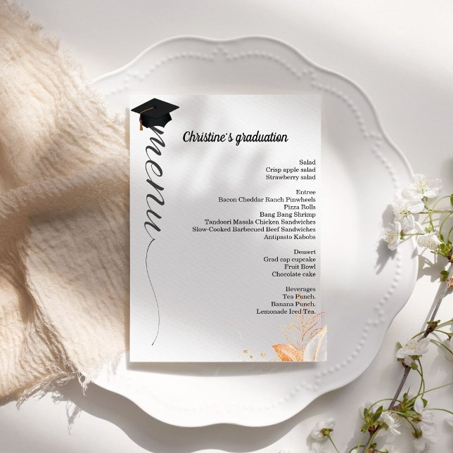 Menu de janta de Festa de formatura de script Whim (Criador carregado)