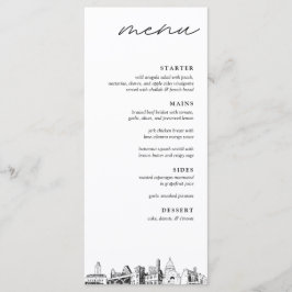 Menu de Janta de Recepção de casamento Austin
