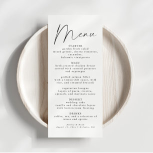 Menu de Janta de Recepção de casamento de Script E