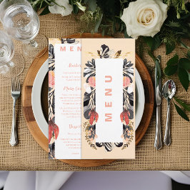 Menu de Janta de Recepção de casamento Floral Pret