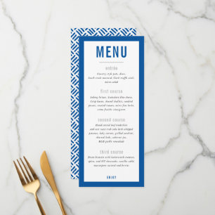 MENU DE JANTAR azul royal bloco moderno