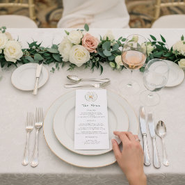 Menu de Jantar de Casamento com Desenho Botânico F