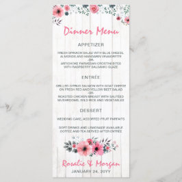 Menu de Jantar de Casamento Country Floral em Made