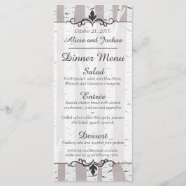 Menu de Jantar de Noiva Rustico de Bétula