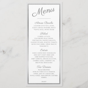MENU DE JANTAR ELEGANTE recepção moderna cinza pra