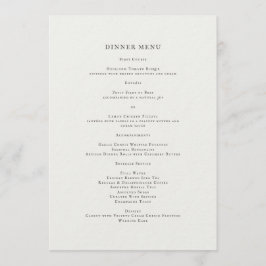 Menu de Jantar Floral Romântico Elegante
