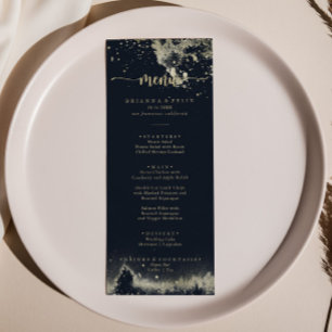 Menu de Janto de Caligrafia Dourada com Aquarela