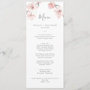 Menu de Janto de Casamento do Blossom de Primavera
