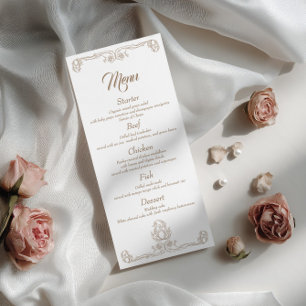 Menu de Janto de Casamento Elegante - Sand Rosa Fi