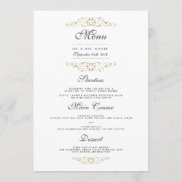 Menu de Janto de Casamento Floreio Dourado Anterio