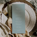 Menu de Janto de Casamentos Coordenados da Airy Gr<br><div class="desc">Este cartão de janto de casamento, coordenado por sabias verdes, é perfeito para um casamento de boho. O elegante, porém rústico design apresenta um verde pastel pálido com um toque moderno. Coordena-se com a Airy Greenery Collection, de Fresca e Yummy Paperie. Este menu pode ser usado para recepção de casamento,...</div>