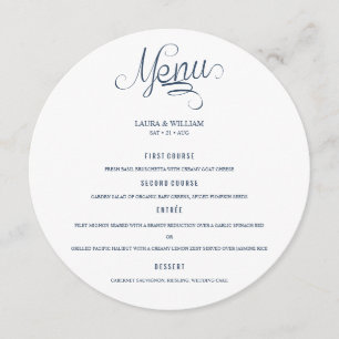 Menu De Janto De Casamentos De Caligrafia