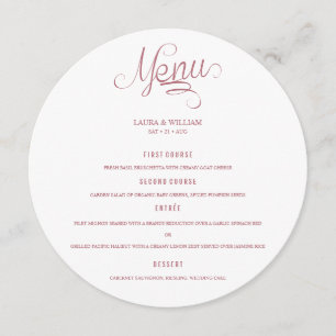 Menu De Janto De Casamentos De Caligrafia