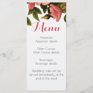 Menu de Janto de Convidados de Recepção de casam