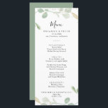 Menu de Janto de Folhagem do Confetti Eucalyptus D<br><div class="desc">Este cartão de janto de folhagem de eucalipto com um confete dourado é perfeito para um casamento rústico. O design apresenta uma folhagem verde de aqualyptus com dourado confetti. Este menu pode ser usado para recepção de casamento,  janto de ensaio,  chá de panela ou qualquer evento.</div>