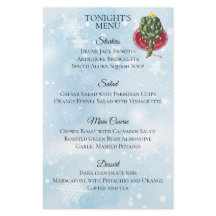 Menu de janto de Natal da árvore de Artichoke