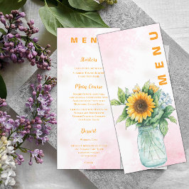 Menu de Janto de Recepção de casamento de Sunflowe