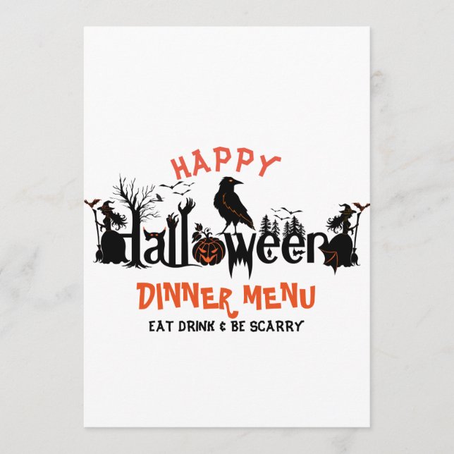 Menu de Janto Design do conceito de Halloween Feli (Frente)