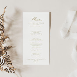 Menu de Janto Dourado da Caligrafia Chic