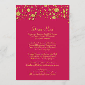 Menu de Janto Elegante de Ponto de Confetti Glitte