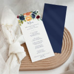 Menu de Janto Floral Elegante Multicolor<br><div class="desc">Este cartão multicolor elegante de janto floral é perfeito para um casamento moderno. A design apresenta buquês perfeitamente desenhados à mão de rosa, pincelado, amarelo, burgundy, vermelho, indigo e folhagem verde, inspirando beleza natural. Este menu pode ser usado para recepção de casamento, janto de ensaio, chá de panela ou qualquer...</div>