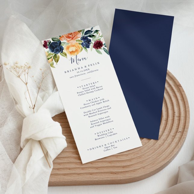 Menu de Janto Floral Elegante Multicolor (Criador carregado)