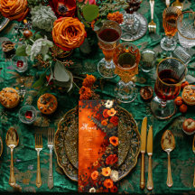 Menu de Janto Mínimo do Outono Laranja Queimado En