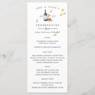 Menu de Janto Personalizado do Banquete de Ação de