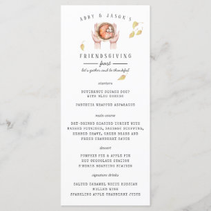 Menu de Janto Personalizado do Banquete de Ação de