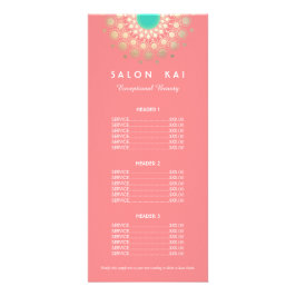 Menu de Lista de Preços do Motif em Círculo Dourad