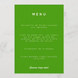 Menu de mariage Colorus - Vert Citron