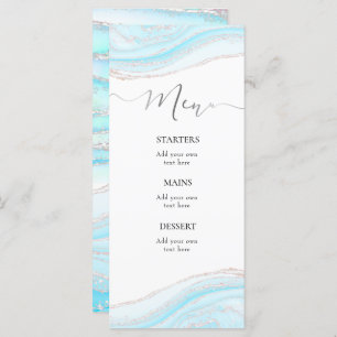 Menu de mármore azul pastel