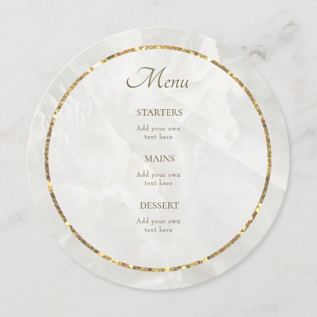 menu de mármore branco (Frente)