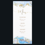 Menu de mármore de fluido de tinta azul<br><div class="desc">menu personalizado</div>