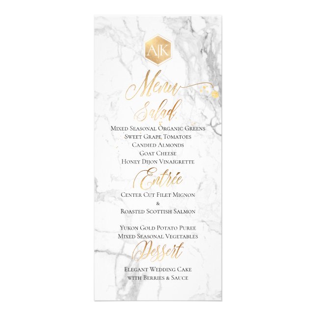 Menu de Mel com Faux Dourado da PixDezines em Márm (Frente)