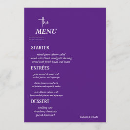Menu de Mesa de Casamento Elegante