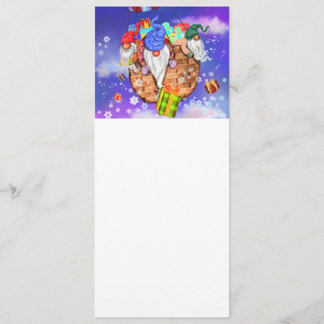 Menu de Natal com Gnomos Felizes Oferece Presentes (Verso)