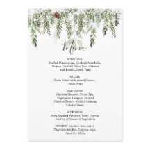 Menu de Natal do Winter Greenery