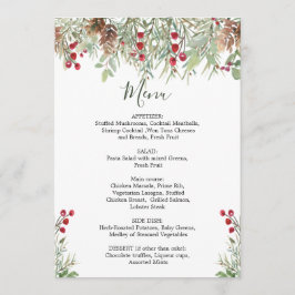 Menu de Natal do Winter Greenery Wedding