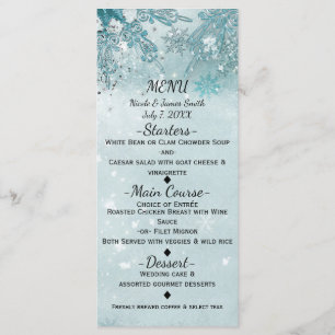Menu de Natal Flocos de Neve País das Maravilhas d